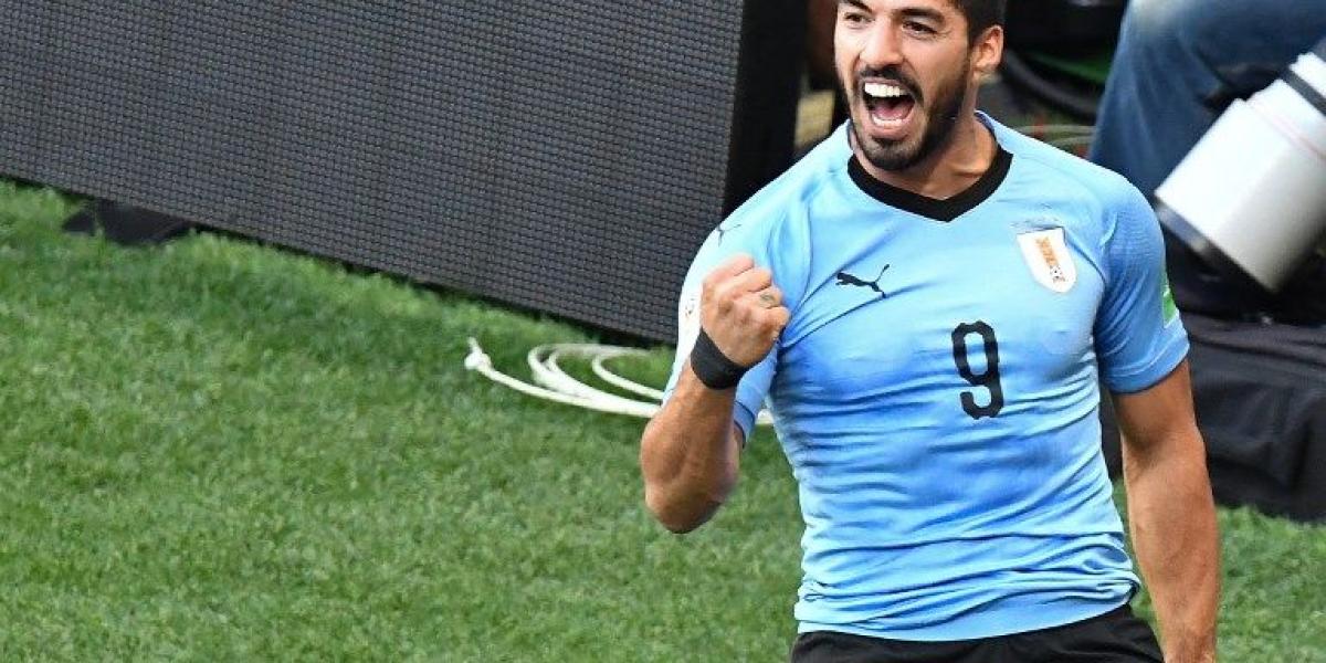 Suárez celebrando el 1-0 sobre Arabia Saudita.