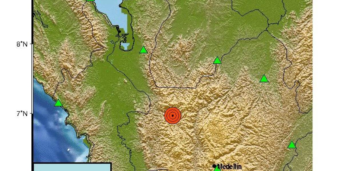 El epicentro del sismo fue Dabeiba, occidente de Antioquia.
