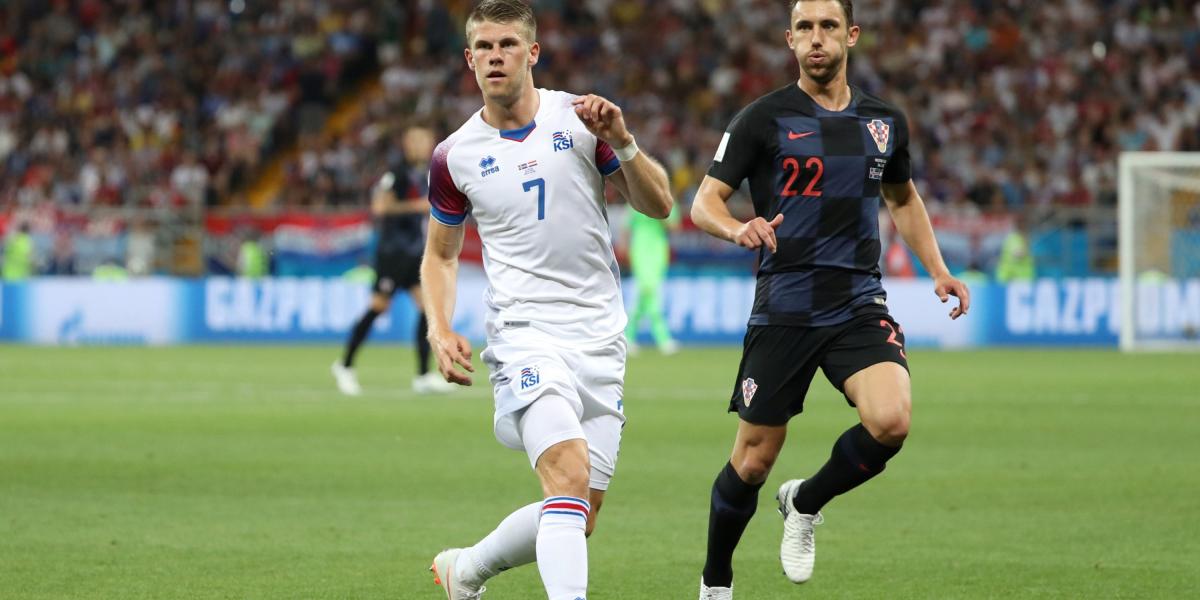 Momento del partido Islandia - Croacia.
