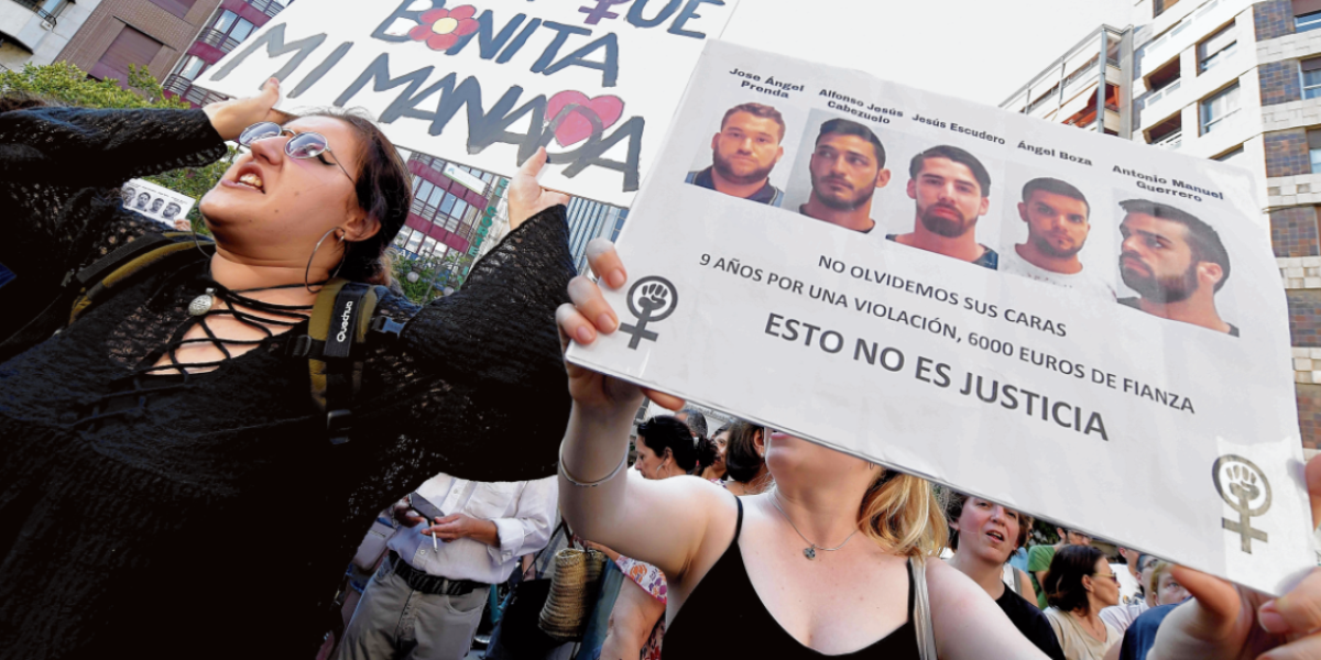 Desde que se conoció la condena de los cinco miembros de ‘la Manada’, miles de españoles han protestado en las calles de ciudades como Sevilla, Pamplona, Madrid, Barcelona y Valencia (foto) en contra de la sentencia.