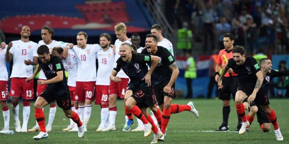 Croacia celebrando la clasificación a cuartos.