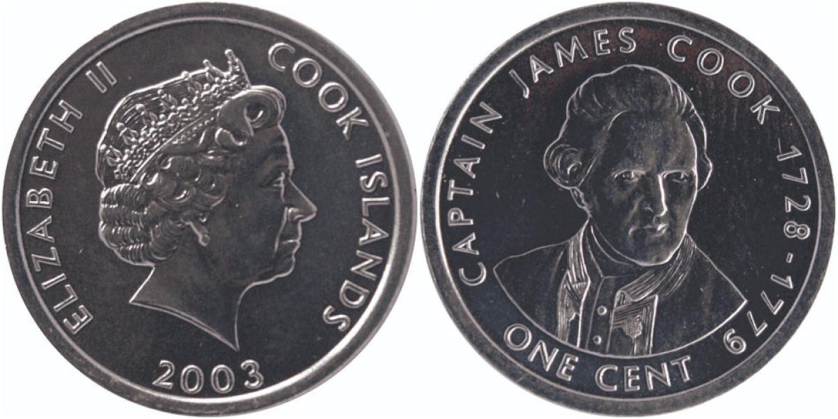En todas las monedas de Islas Cook aparece la efigie de la reina Isabel II.