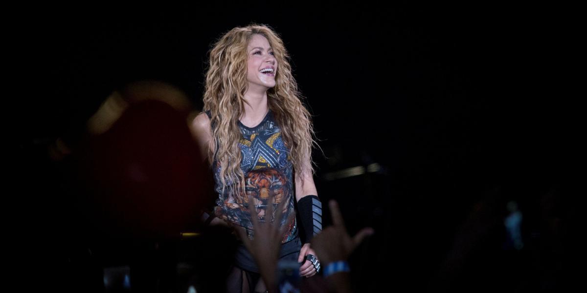 Shakira durante su concierto en Madrid, el 3 de julio.