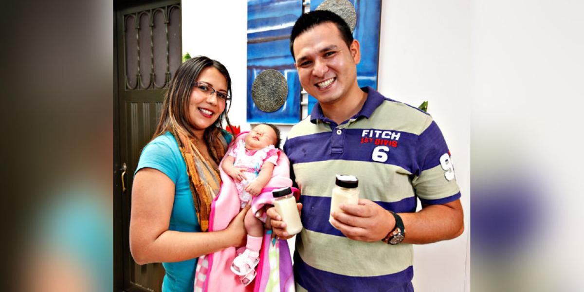 Johanna Cruz y Miguel Garzón han sido una de las familias donantes del banco de leche que funciona en el Hospital San Rafael de Fusagasugá.