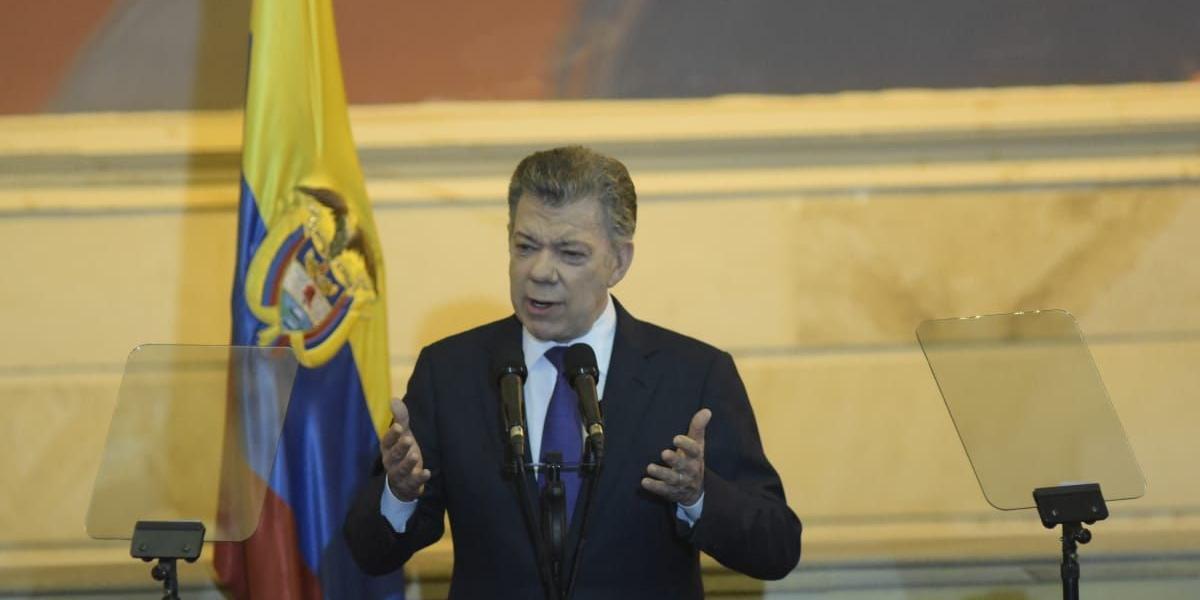 El presidente Juan Manuel Santos, en su discurso en la instalación del nuevo Congreso.