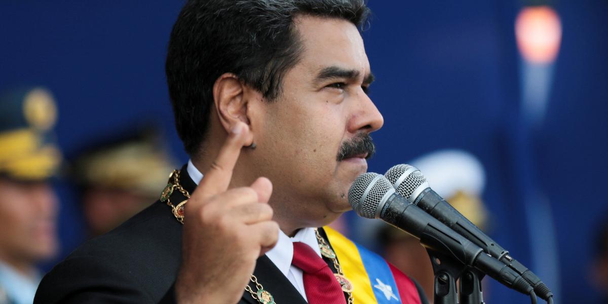 El presidente de Venezuela, Nicolás Maduro, habló durante una ceremonia para conmemorar el cumpleaños del líder independentista sudamericano Simón Bolívar en Puerto Cabello, Venezuela.