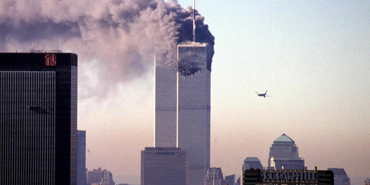 Aspectos del ataque a las Torres Gemelas, el 11 de septiembre del 2001 en Nueva York.