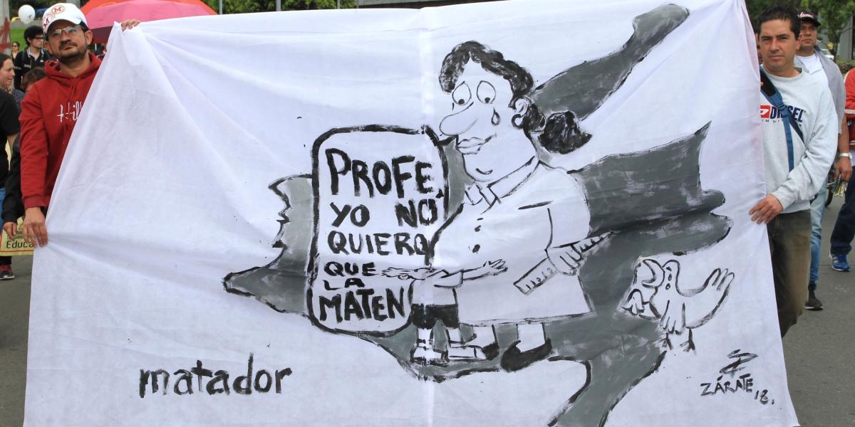 Marcha de maestros en Colombia,