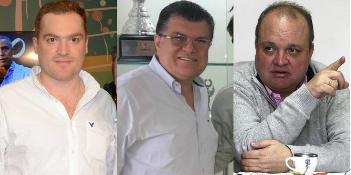 Iván Novella, Carlos Zuluaga y Jorge Vélez.