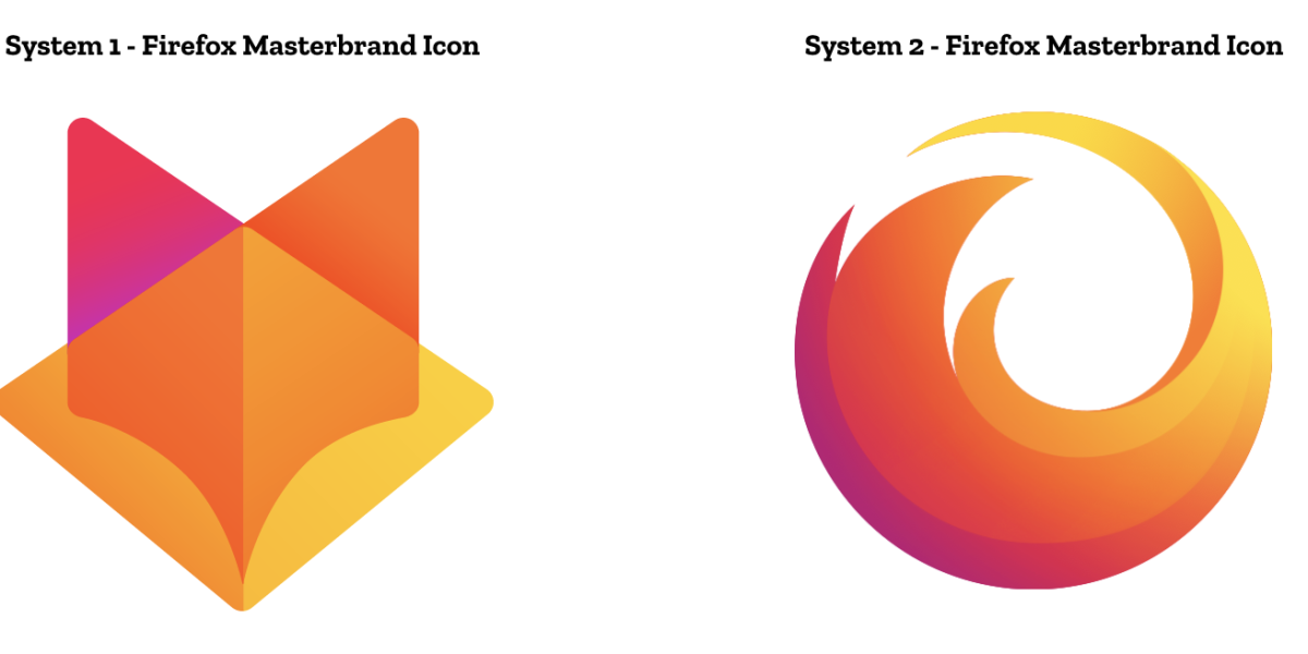 Firefox reveló dos paquetes de íconos nuevos para su nueva imagen. Aunque los diseños podrían cambiar en el proceso, la compañía solicitó a los usuarios sus opiniones