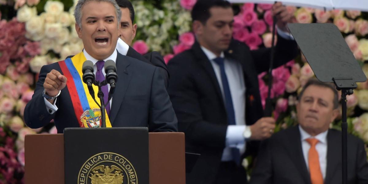 Cerca de las cuatro de la tarde, con los saludos protocolarios, Iván Duque comienzó su primer discurso como presidente de Colombia en ejercicio.