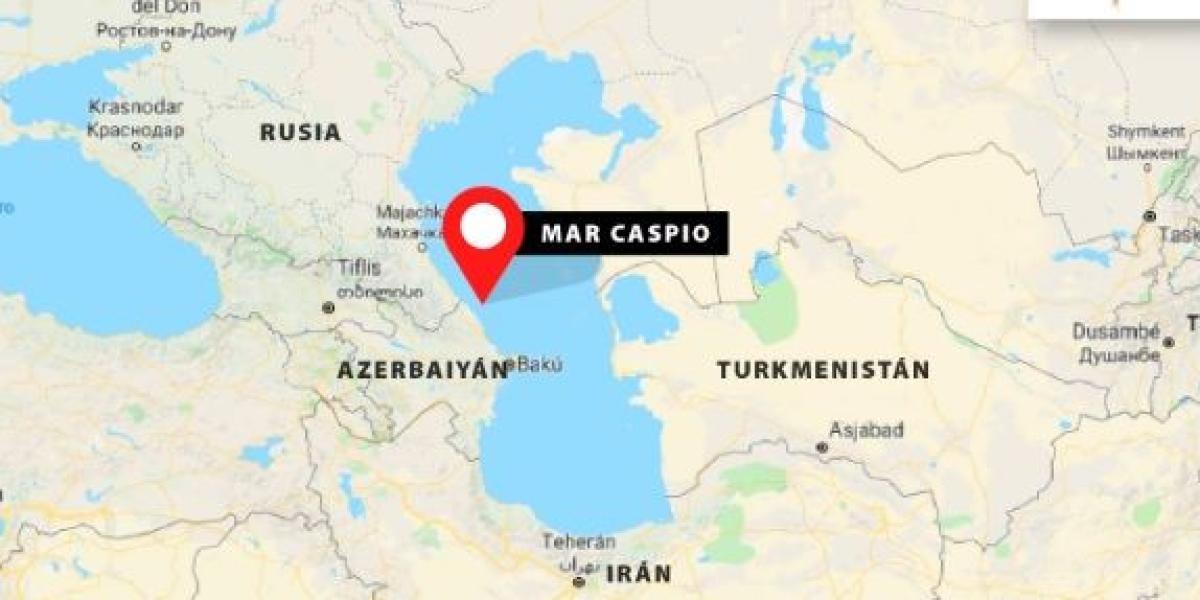 Ilustración de ubicación del mar Caspio.