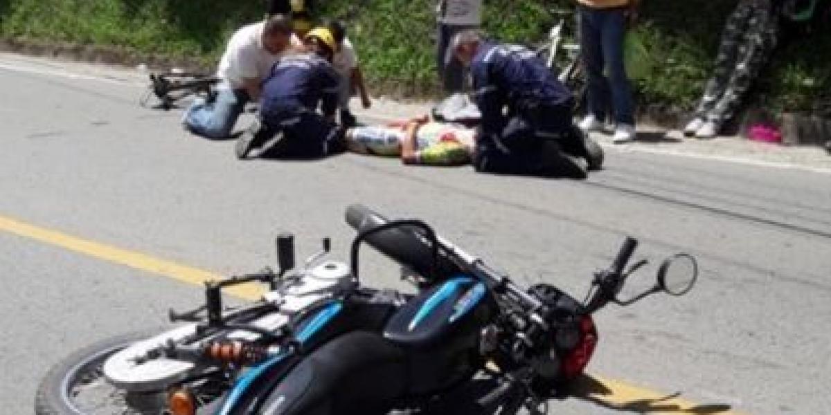 Accidente en la etapa 12 de la Vuelta a Colombia 2018.