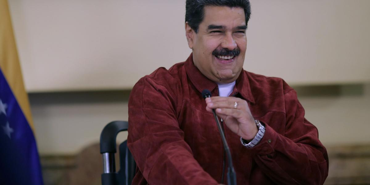 El presidente de Venezuela, Nicolás Maduro, habló durante una reunión con líderes sindicales en el palacio presidencial de Miraflores en Caracas este miércoles.