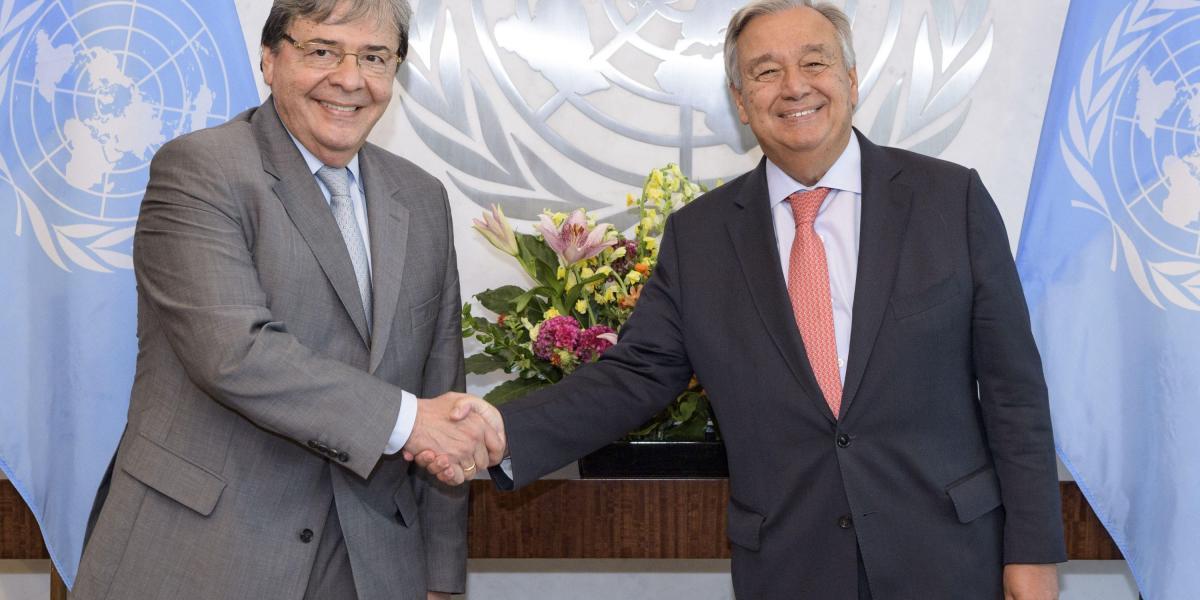 El canciller Carlos Holmes Trujillo destacó la gran receptividad que encontró en el secretario general de la ONU, António Guterres, en su cita de este jueves en Nueva York.