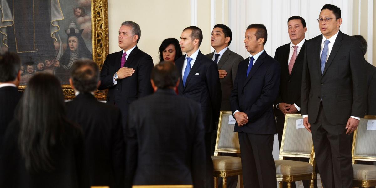 El presidente Iván Duque posesionó este lunes a los nueve magistrados del Consejo Nacional Electoral