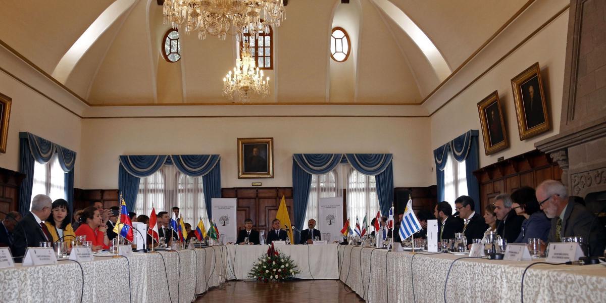 Aspecto de la reunión de 11 países en Quito, que debatieron la crisis migratoria venezolana y las posibles vías de solución.