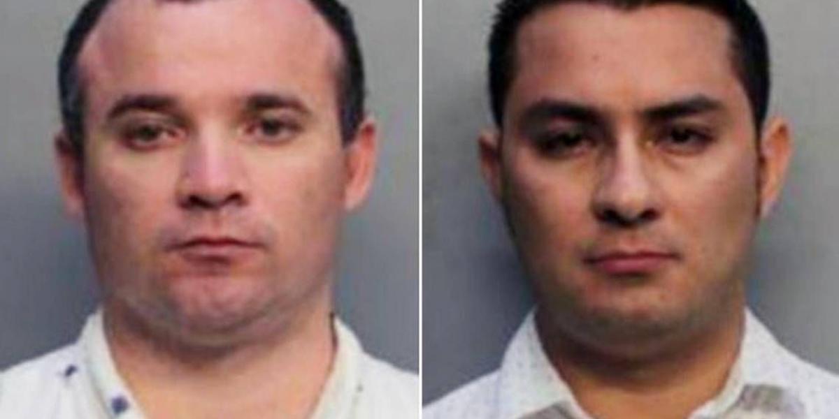 Diego Berrio (izquierda) y Edwin Giraldo Cortez fueron arrestados y acusados de comportamiento lascivo