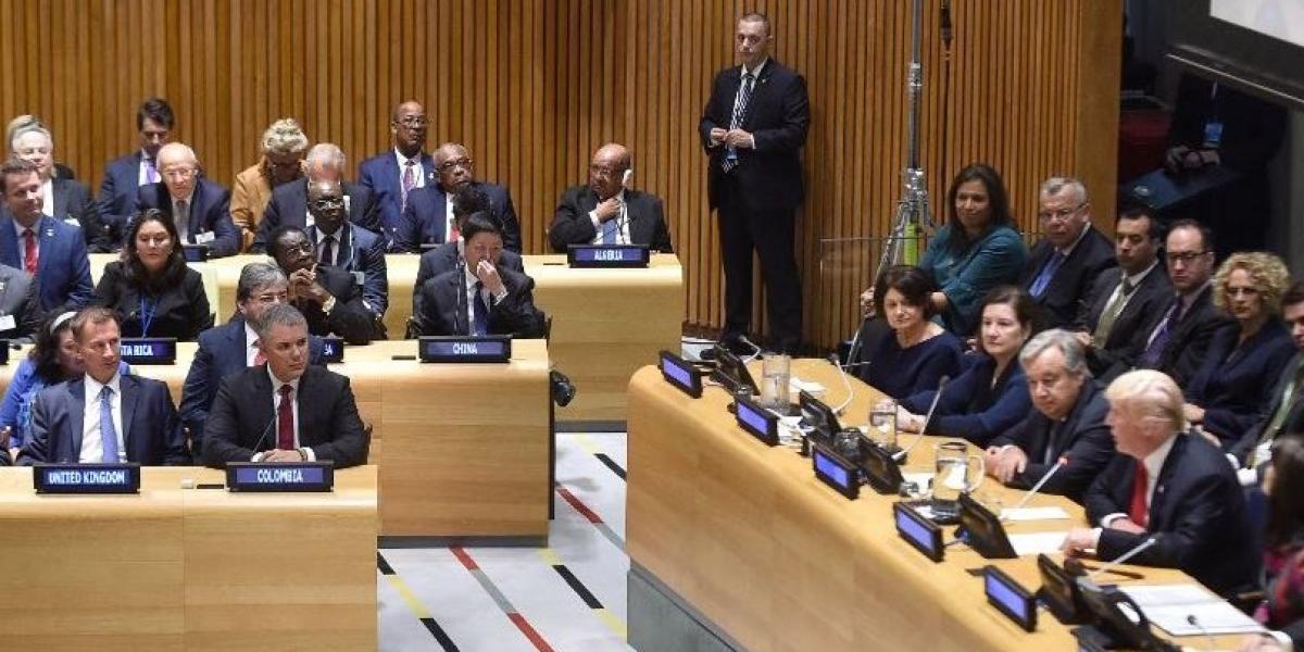 Iván Duque y Donald Trump participaron este lunes en el ‘El llamado global a la acción sobre el problema mundial de las drogas’, en el marco de la Asamblea de la ONU
