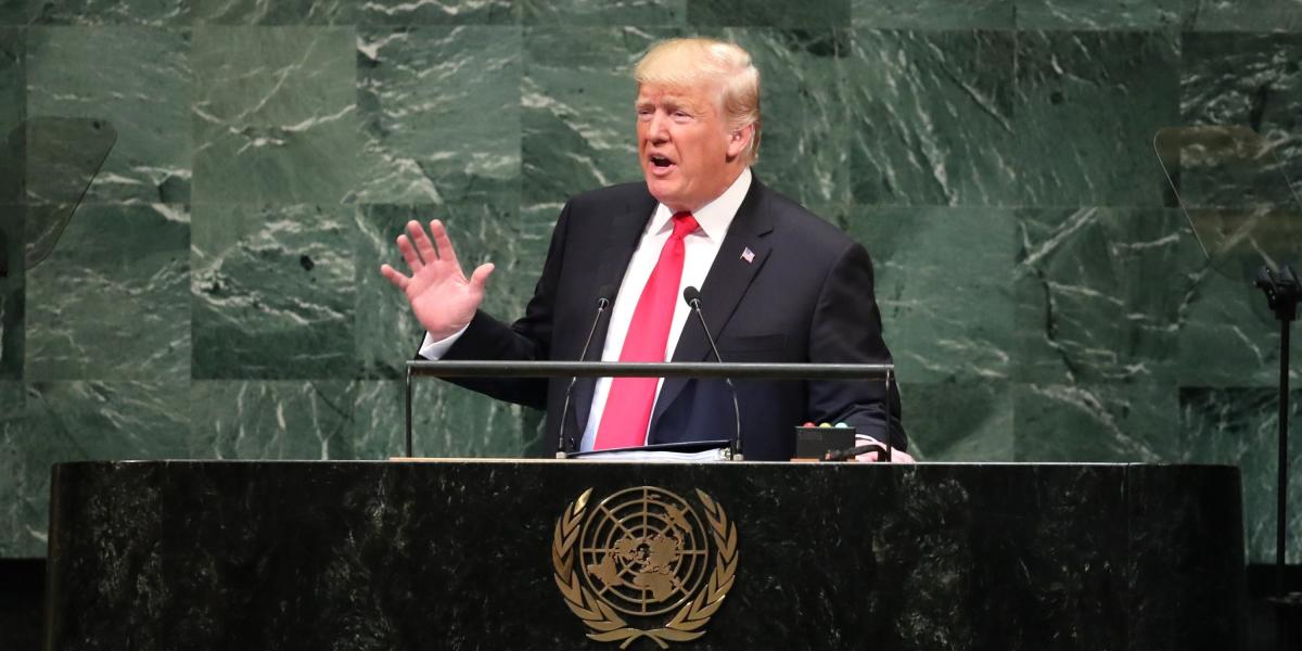 Donald Trump, presidente de Estados Unidos, en su segunda comparecencia en la ONU.