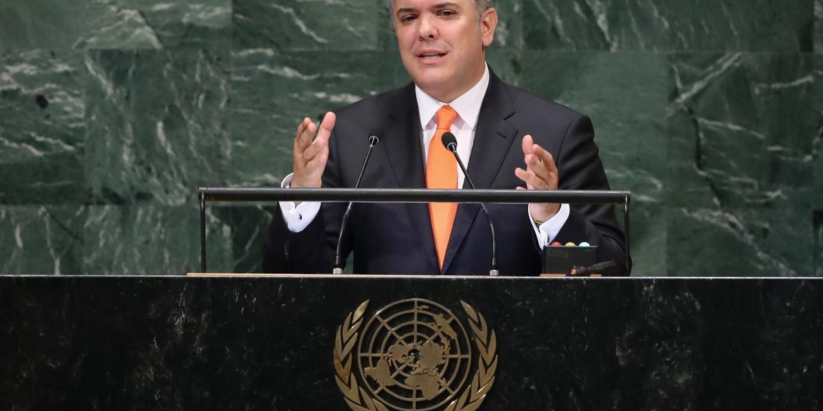 Iván Duque, presidente de Colombia, en su intervención ante Naciones Unidas.