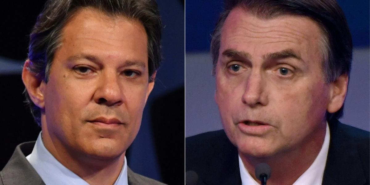 El izquierdista Fernando Haddad se enfrentará con el ultraderechista Jair Bolsonaro el próximo 28 de octubre.