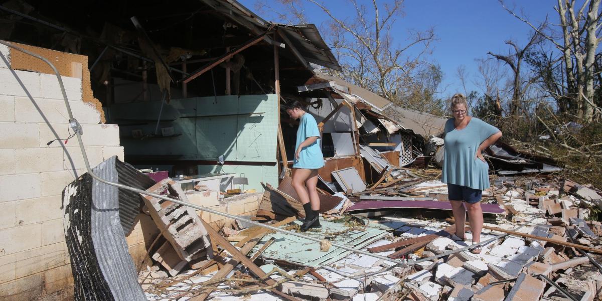 Imagen de este jueves 11 de octubre de 2018, después de la llegada del huracán Michael a Callaway, Florida (EE. UU.).