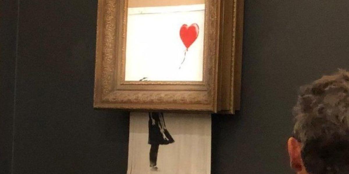 La obra de Banksy se autodestruyó tras ser vendida en una subasta.