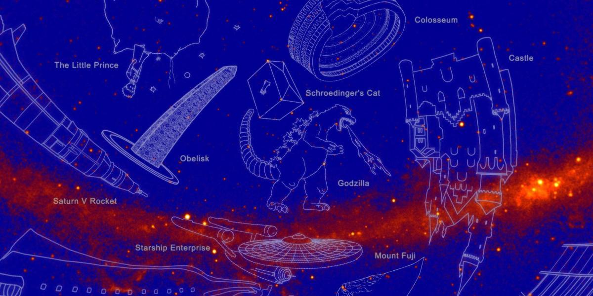 El Principito, Godzilla, el cohete Saturno V, un castillo, un coliseo y la nave Enterprise hacen parte de este nuevo catálogo de constelaciones.