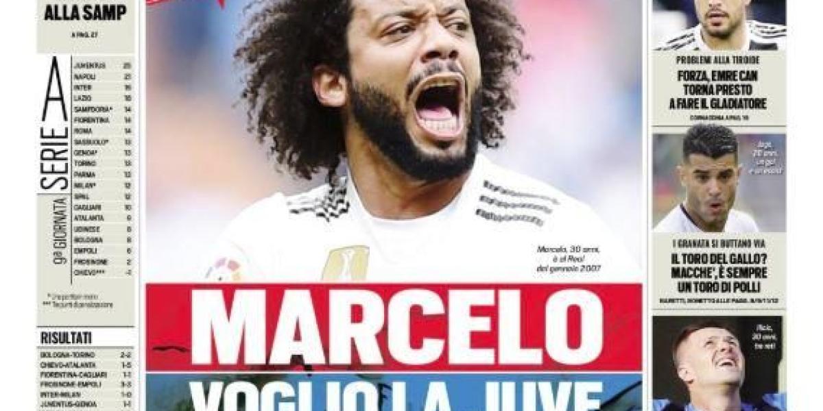 Marcelo, en la prensa italiana.