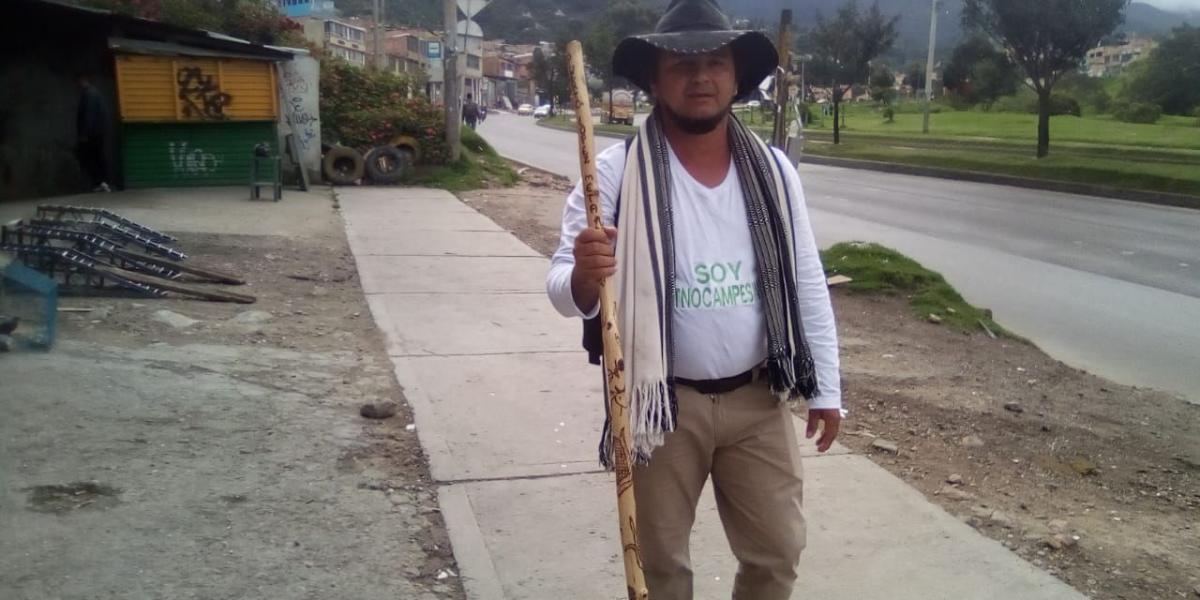 En las calles de Bogotá ya se encuentra el campesino caminante  Josué Aguirre.