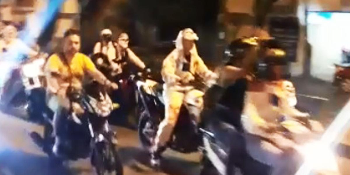 Controles a caravanas de motos en la noche de Halloween en Cali