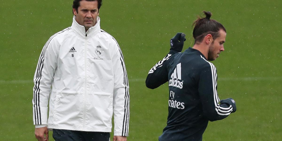 Santiago Solari en su primer entrenamiento con Real Madrid.