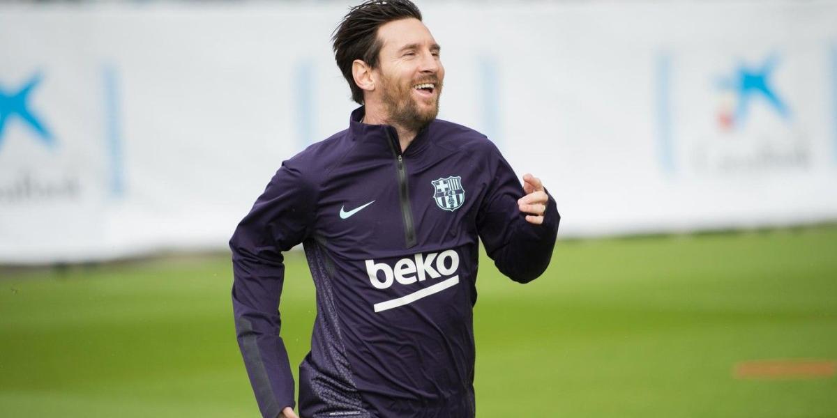 Messi volvió a entrenar tras su lesión.