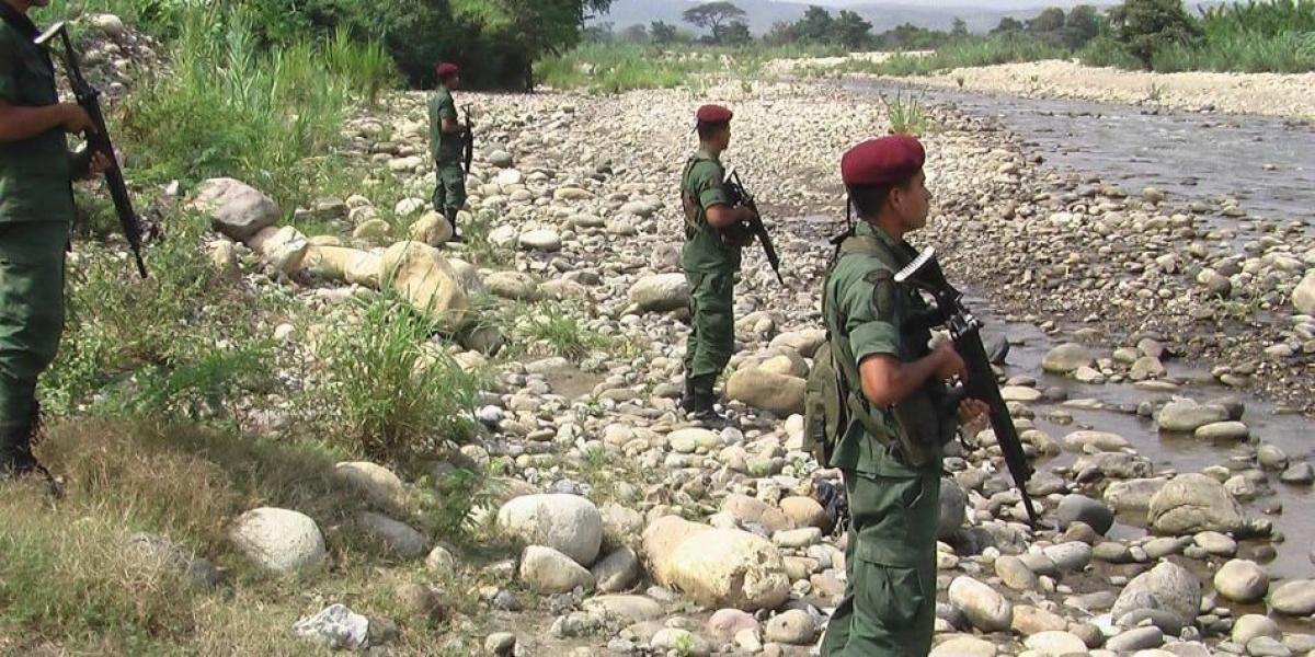Hombres de la Guarda Nacional Bolivariana estuvieron en el sector de Pica del Dos en Tibú (Norte de Santander).