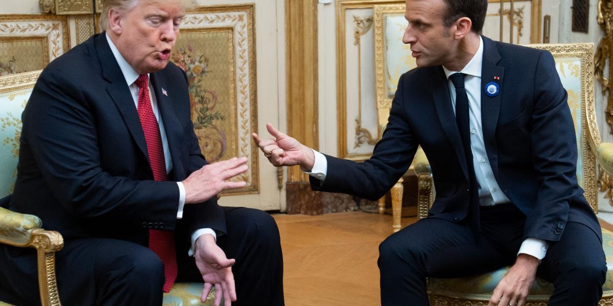 Encuentro entre el presidente de Estados Unidos, Donald Trump. y el presidente de Francia, Emmanuel Macron.