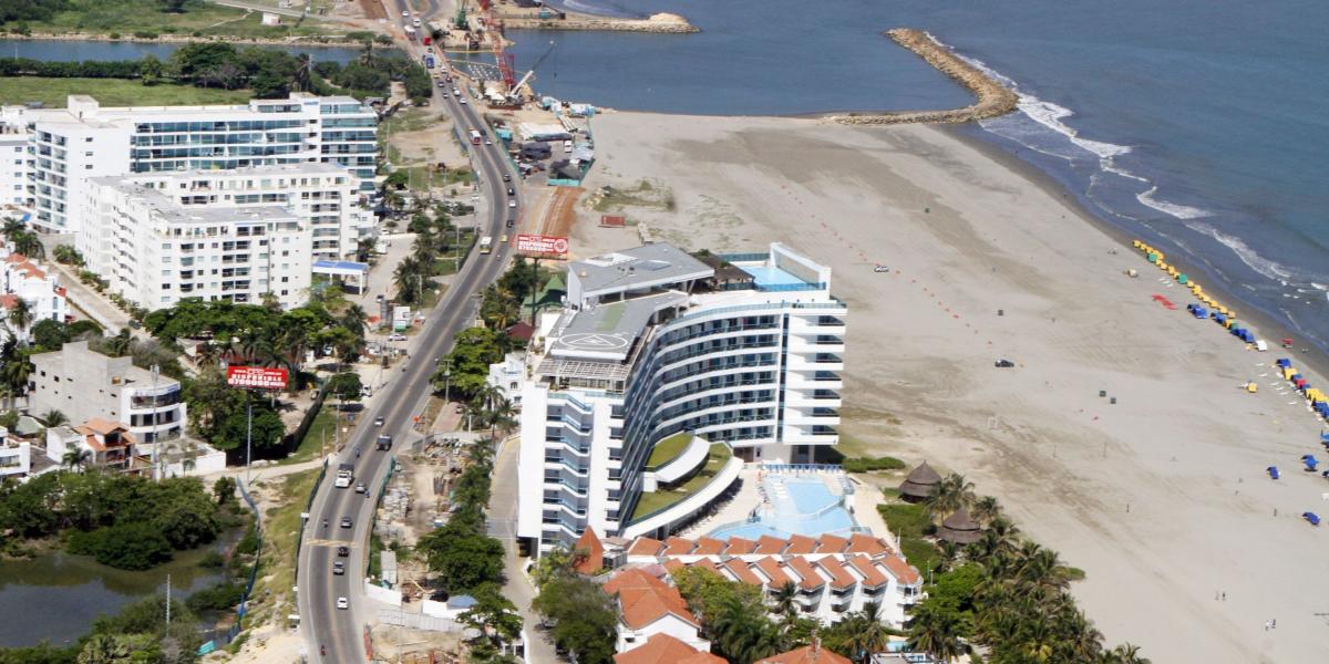 Playas de la Boquilla frente al Hotel Las Américas en Cartagena