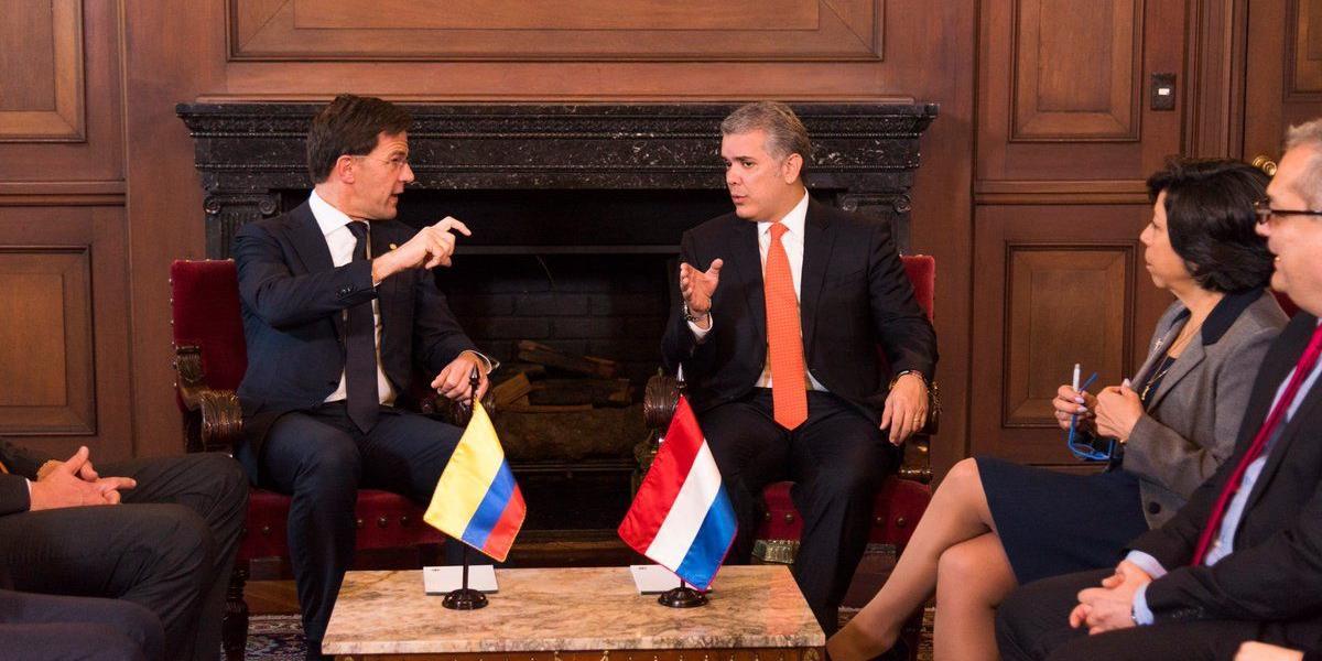 El Primer Ministro del Reino de los Países Bajos en la Casa de Nariño, Con el presidente Iván Duque.