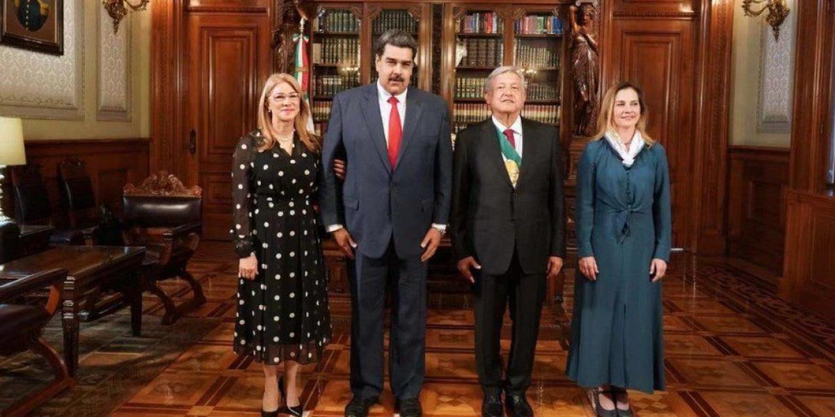 Nicolás Maduro divulgó en su cuenta de Twitter la imagen de su encuentro con AMLO.