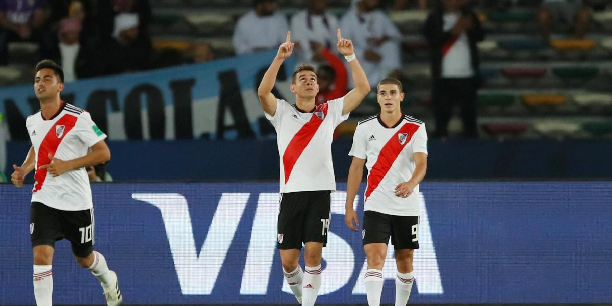 Rafael Santos Borré, gol colombiano en el triunfo de River Plate, 4-0, sobre Kashima.