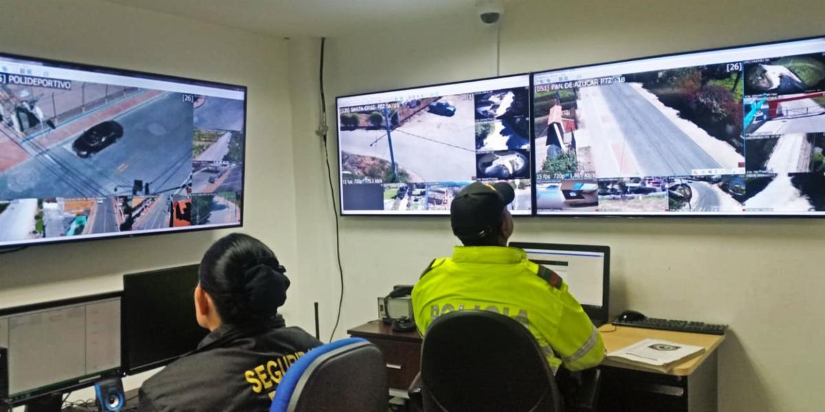 Centro de monitoreo de las cámaras de seguridad, que inauguró el municipio de Tenjo.