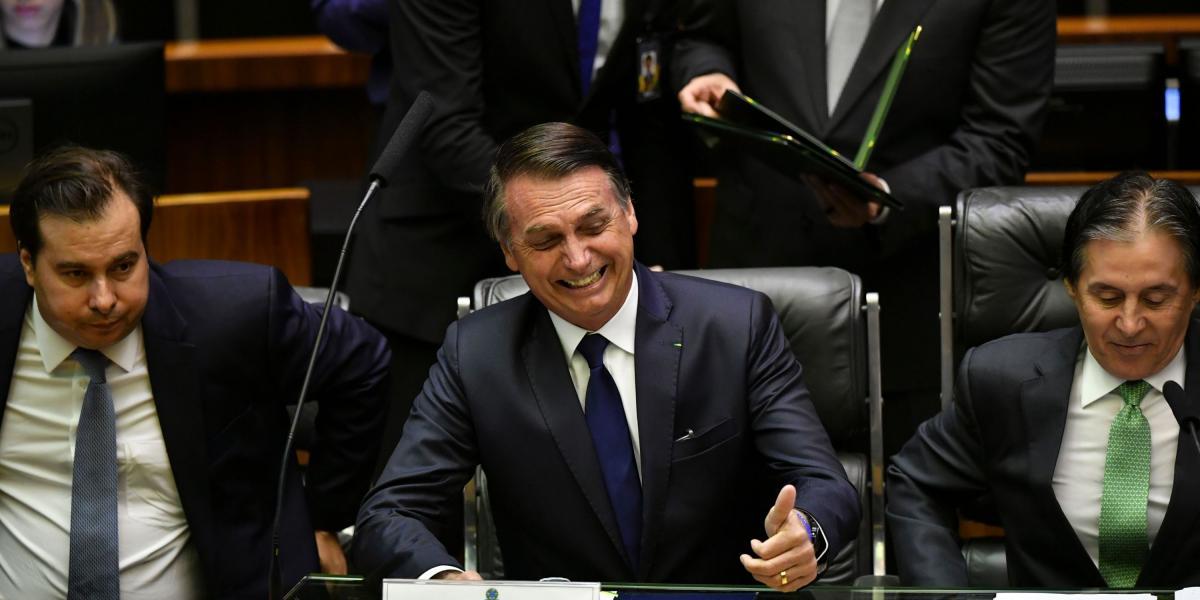 Jair Bolsonaro durante la posesión como presidente de Brasil.