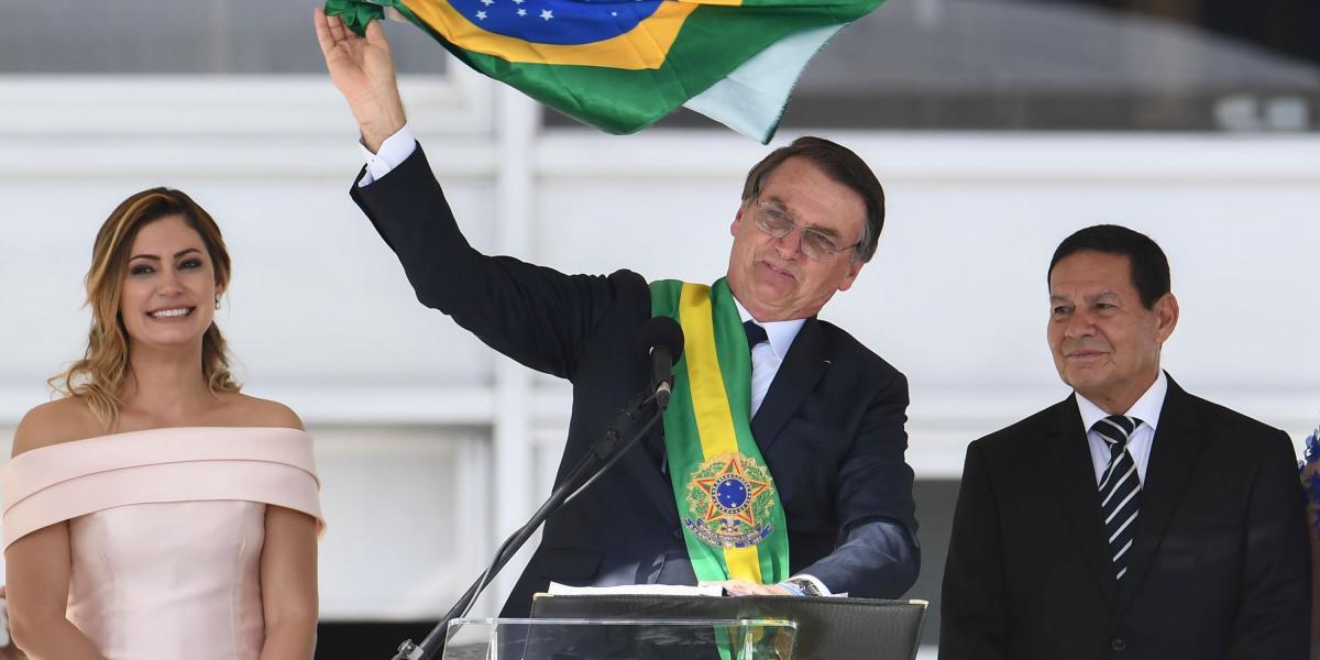 Jair Bolsonaro, nuevo presidente de Brasil, durante su discurso de posesión.