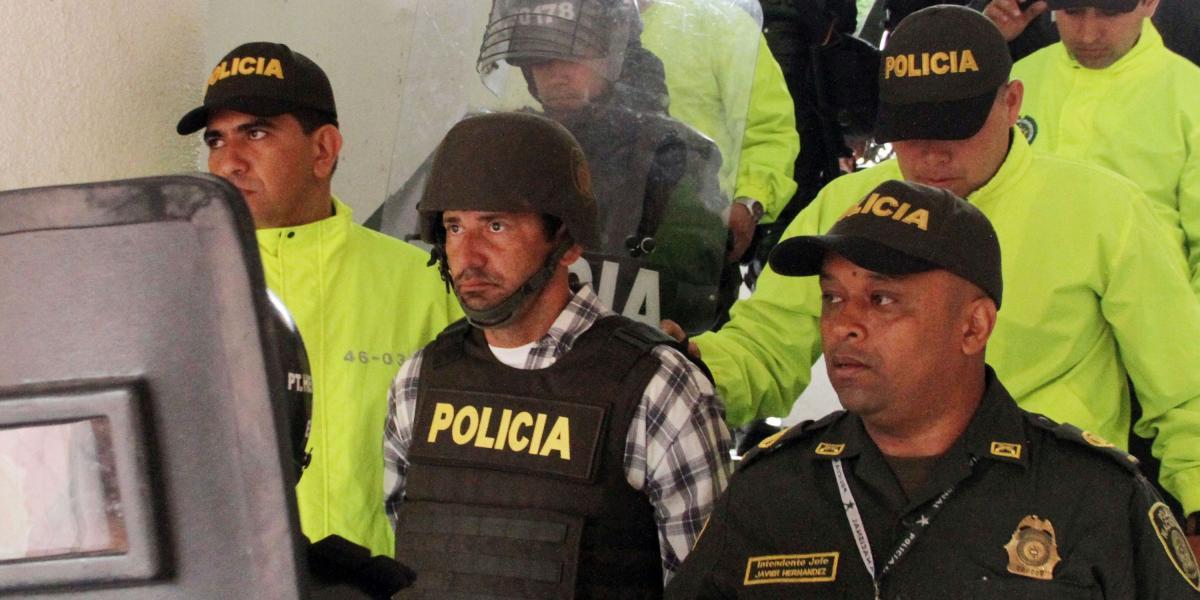Gran despliegue de seguridad le brindó la Policía a Pastor Gómez Vaca en las audiencias que se cumplieron este jueves en el Palacio de Justicia de Villavicencio .
