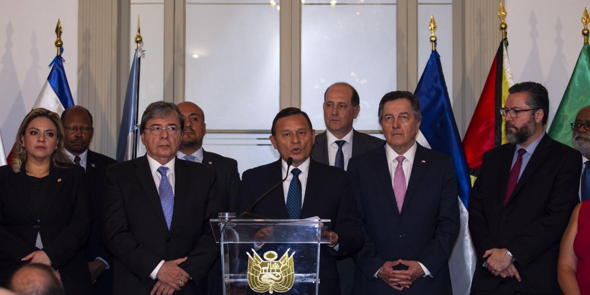 13 de los 14 países que conforman el Grupo de Lima firmaron ayer la declaración en la capital peruana.