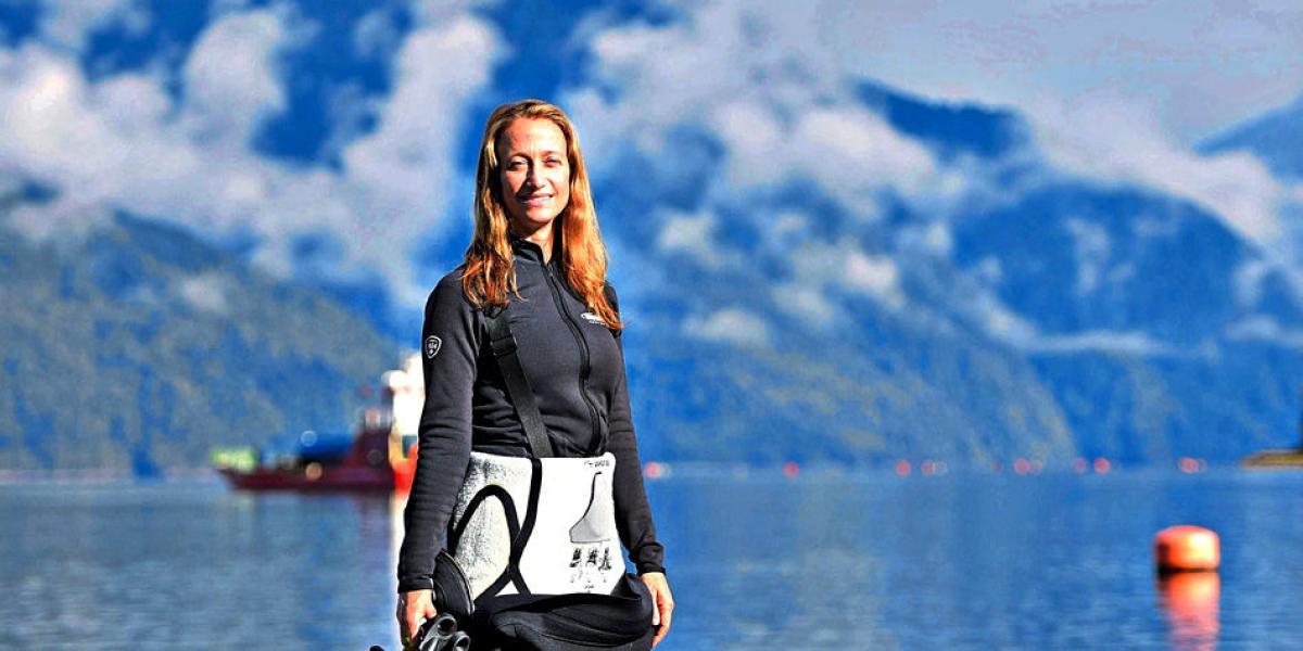 Céline Cousteau, durante uno de sus recorridos.