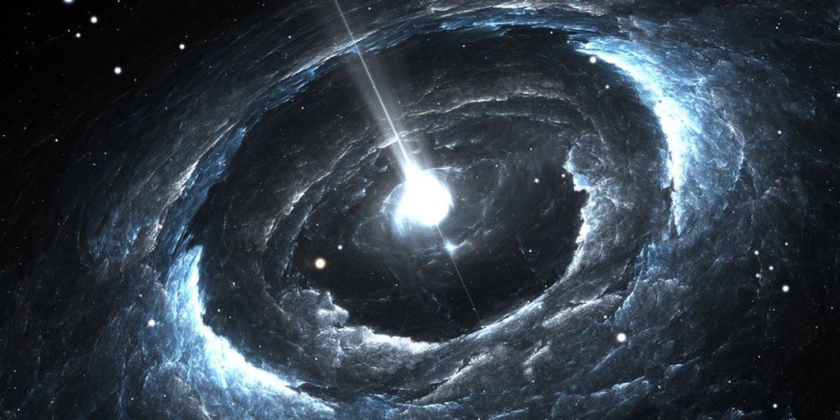 Una estrella de neutrones giratoria altamente magnetizada podría ser una fuente de las señales, según una de las teorías.