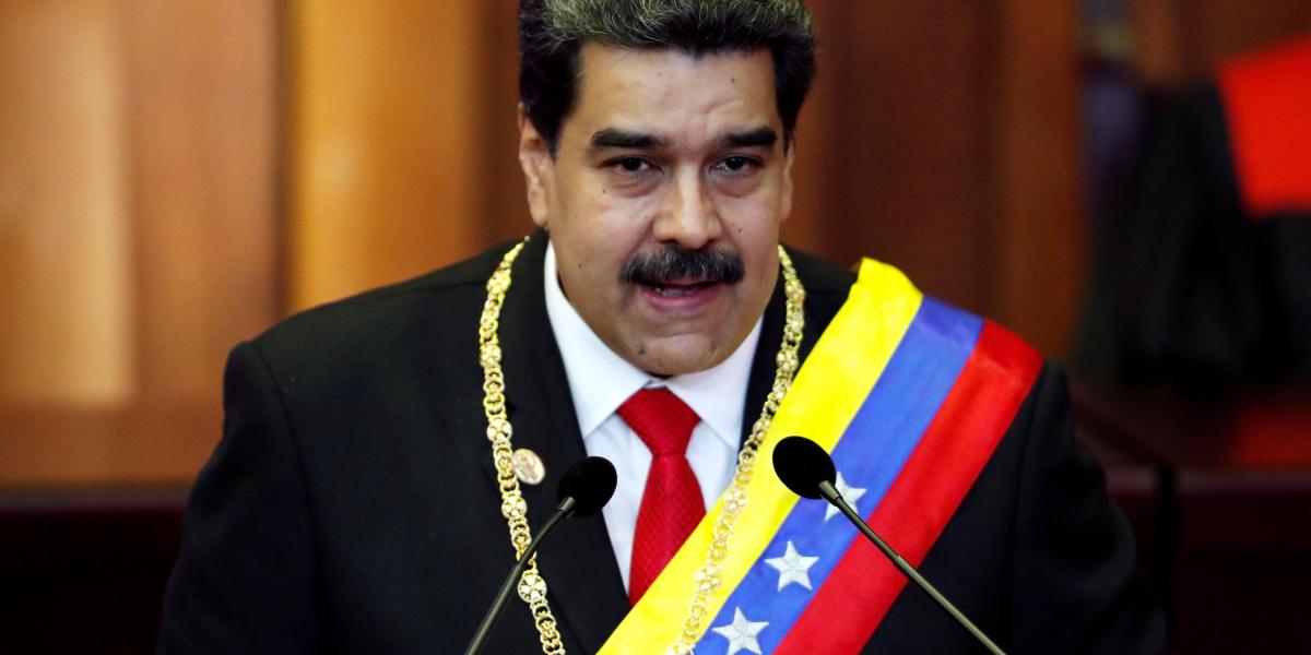 El presidente de Venezuela, Nicolás Maduro, durante su discurso de posesión en Caracas.