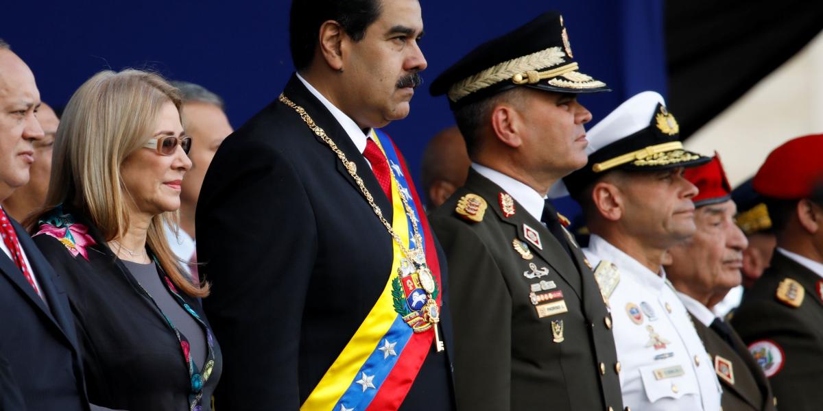 Nicolás Maduro en una ceremonia en la base militar Fuerte Tiuna, tras su posesión presidencial.