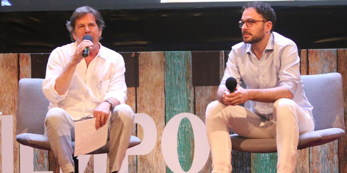 Roberto Pombo, director de EL TIEMPO, con el actor y productor Manolo Cardona, en Cartagena.